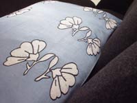 Blue gajji silk lotus flower cushion